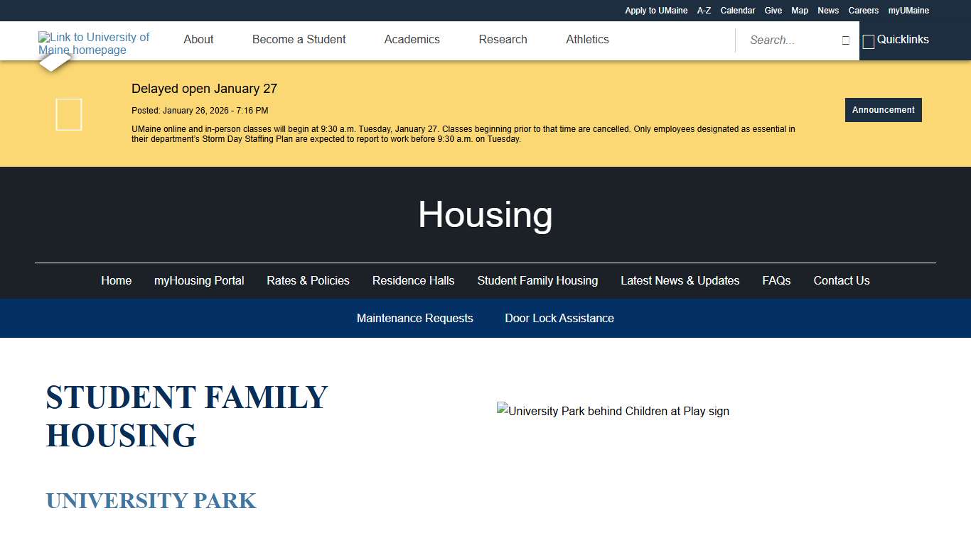 Student Family Housing - Housing - University of Maine